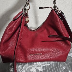 Dana Buchman Red Leather Shoulder Bag